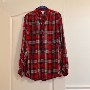 Crown and Ivy pretty red plaid shirt Xl